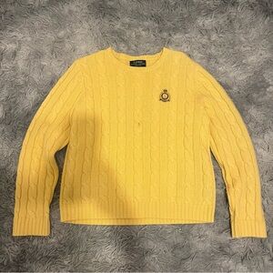 vintage Ralph Lauren Sunny Yellow cable knit Sweater